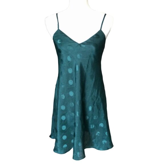 Vintage 80s Nightgown Sopre Lingerie Babydoll Short Gown Green Size S w/Defect - Picture 1 of 6